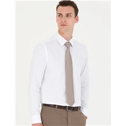 Beyaz Slim Fit Uzun Kollu Gömlek