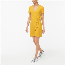 Textured knit wrap dress