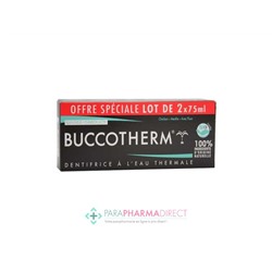 Buccotherm Dentifrice Blancheur au Charbon Actif BIO - LOT de 2x75mlLot  × 2