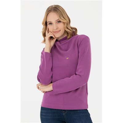 Kadın Violet Dik Yaka Sweatshirt