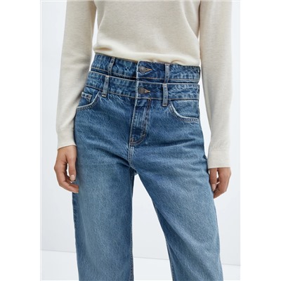 Jeans rectos doble cintura