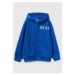 United Colors of BenettonErkek Çocuk Saks Mavi Slogan Baskılı Sweatshirt Saks Mavi