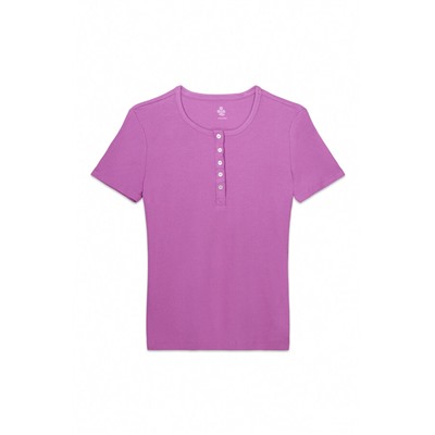 Camiseta manga corta canalé morado