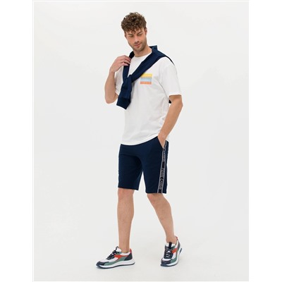 Lacivert Slim Fit Örme Şort