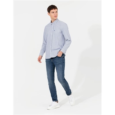 Lacivert Regular Fit Uzun Kollu Gömlek