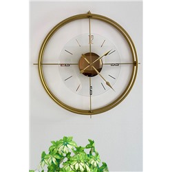 AGA KONSEPT Gold Deluxe Şeffaf Cam İskandinav 60 cm Modern Duvar Saati AGA001031004