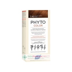 Phyto Color Coloration Permanente Enrichie en Pigments Végétaux 7.43 Blond Cuivré Doré