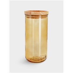 Банка для сыпучих продуктов, 820 мл, стекло/дерево, светло-коричневая, Jars