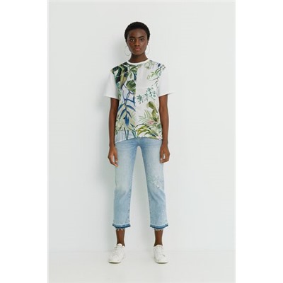 Camiseta bimateria tropical