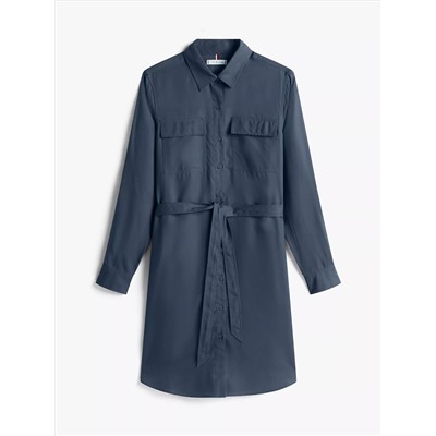 Long-Sleeve Belted Utility Shirtdress