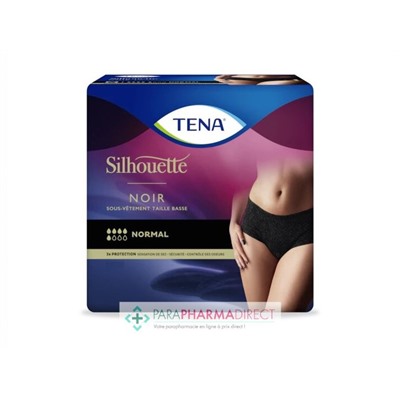 Tena Silhouette Noir Normal Taille M Sous Vêtement Taille Basse x10