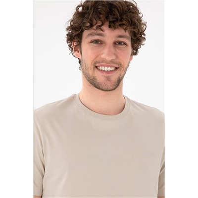 Erkek Regular Fit Bisiklet Yaka Taş Basic Tişört