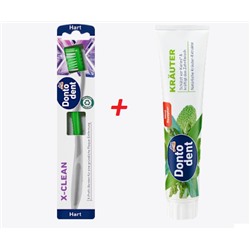 Zahnbürste X-clean hart + Zahnpasta Kräuter, 125 ml