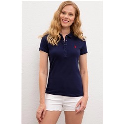 Kadın Lacivert Basic Polo Yaka Tişört