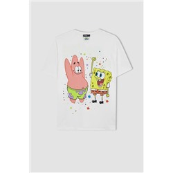 Defacto Coool Spongebob Lisanslı Oversize Fit Baskılı Kısa Kollu Tişört A2766AX23SM