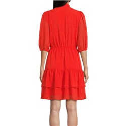 NANETTE nanette lepore Tiered Neck Tie Mini Dress
