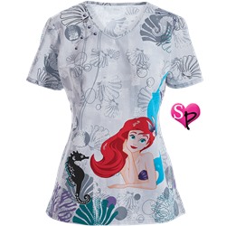 Cherokee Tooniforms Scrubs Dreaming of You Print Top