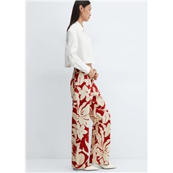 Jeans rectos estampados tiro medio