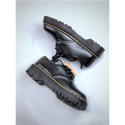 Ботинки Dr. Martens Martin 1461 с тремя отверстиями и низким вырезом на подошве из твердой кожи черного цвета