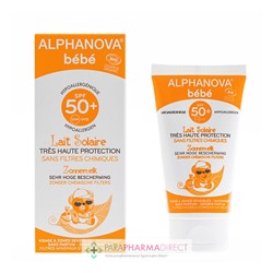 Alphanova Bébé Lait Solaire SPF50+ BIO 50ml