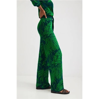 Pantalón wide leg jacquard