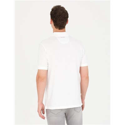 Ekru Slim Fit Polo Yaka Tişört
