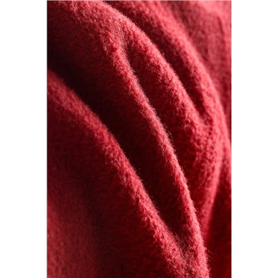 Plain Tek Kişilik Pamuklu Jakar Battaniye - Bordo