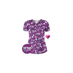 UA Frolic In The Flowers Berry Burst Print Scrub Top