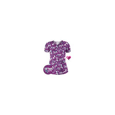 UA Frolic In The Flowers Berry Burst Print Scrub Top