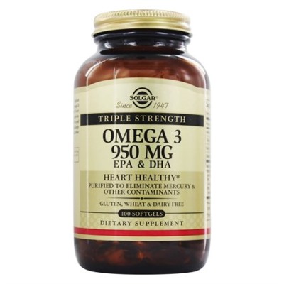 Solgar - Triple Strength Omega 3 EPA & DHA 950 mg. - 100 Softgels