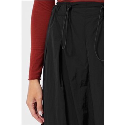 Pantalón wide leg cargo 7/8 cintura alta - Negro