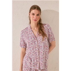 Pijama camisero Capri estampado rosa