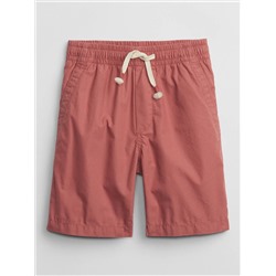 Kids Poplin Pull-On Shorts with Washwell