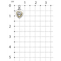 Подвеска из родированного серебра с бриллиантом и золочением 925 пробы SP00613I3/G