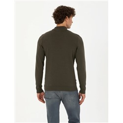 Koyu Haki Slim Fit Kazak