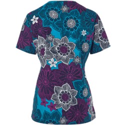 Zoe + Chloe Scrubs Tropical Paradise Print Top