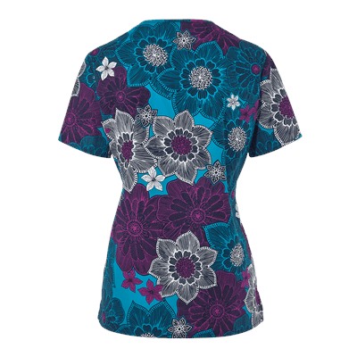 Zoe + Chloe Scrubs Tropical Paradise Print Top