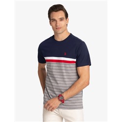 COLOR BLOCK YARN DYE STRIPE T-SHIRT