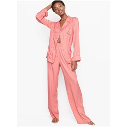 VICTORIA'S SECRET Satin & Rhinestone Button PJ Set