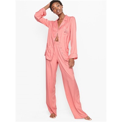 VICTORIA'S SECRET Satin & Rhinestone Button PJ Set