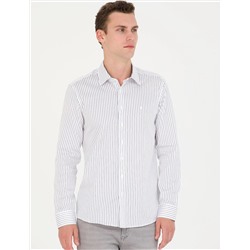 Lacivert Slim Fit Uzun Kollu Gömlek