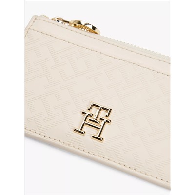 Textured Monogram Zip Cardholder