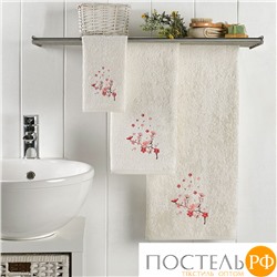 Набор Полотенец Arya с Вышивкой из Бамбука 30x50-50x90-70x140 3 Пр. Fiore Кремовый