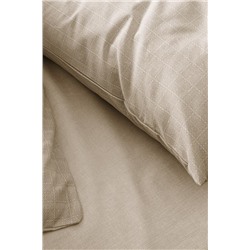 Odette King Size %100 Pamuk Ranforce Baskılı Nevresim Takımı - Bej