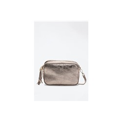 Bandolera de piel Gaby Metallic Rosa dorado