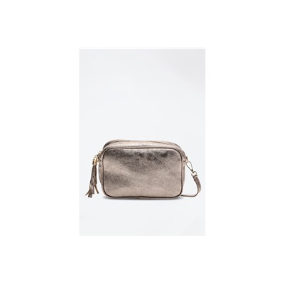 Bandolera de piel Gaby Metallic Rosa dorado