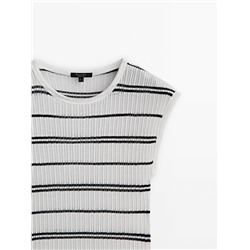 Camiseta rayas canalé desagujado