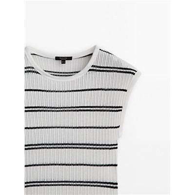 Camiseta rayas canalé desagujado