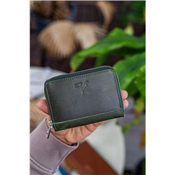 Garbalia, Sydney Hakiki Deri Bozuk Para Gözlü Rfid Engelleyici Crazy Yeşil Unisex Cüzdan