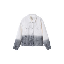Chaqueta vaquera dip-dye Crudo y gris